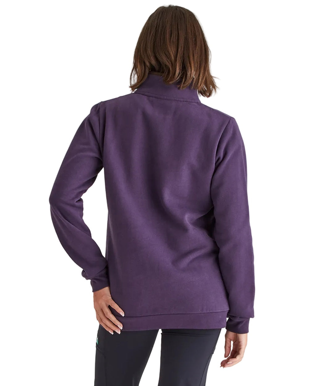 Nightshade Coloured Ridgeline Womens Brancaster Quarter Zip Top on white background