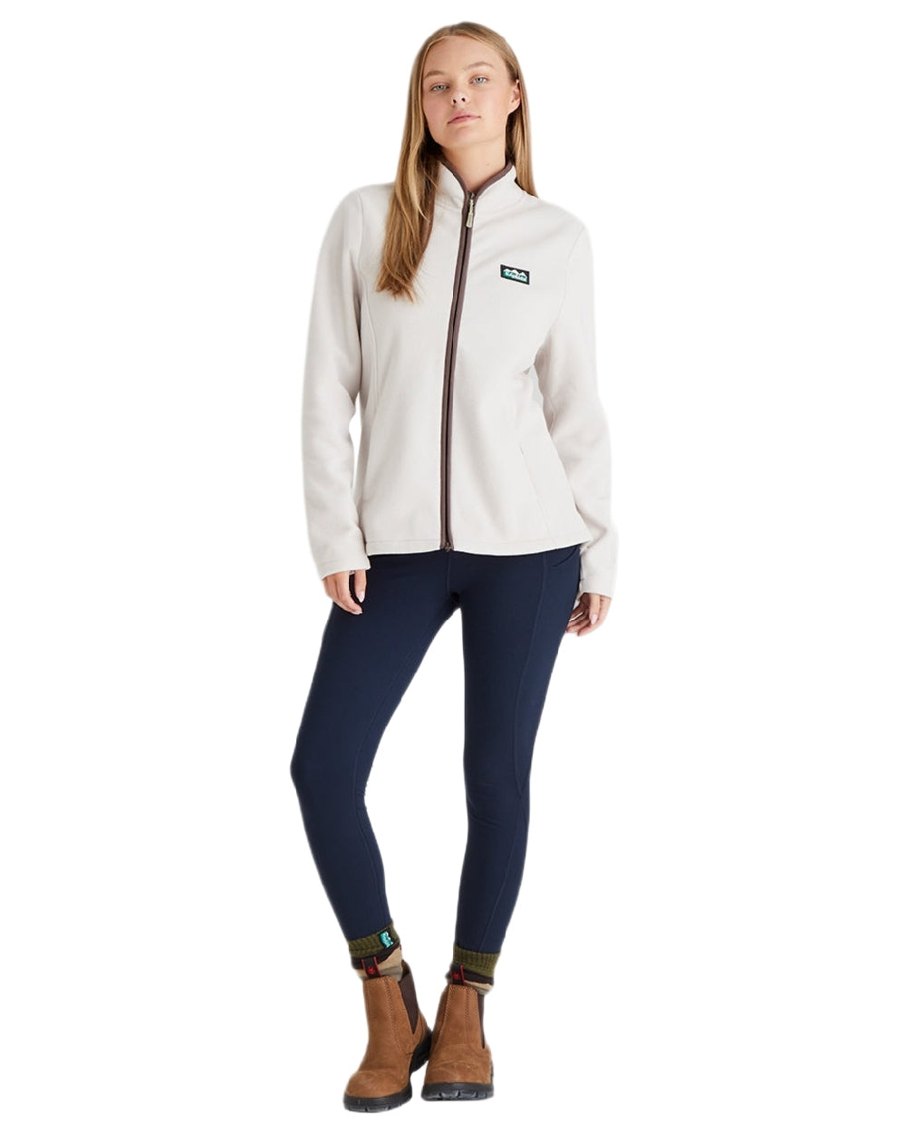 Stone Coloured Ridgeline Womens Brenna Fleece Jacket on white background