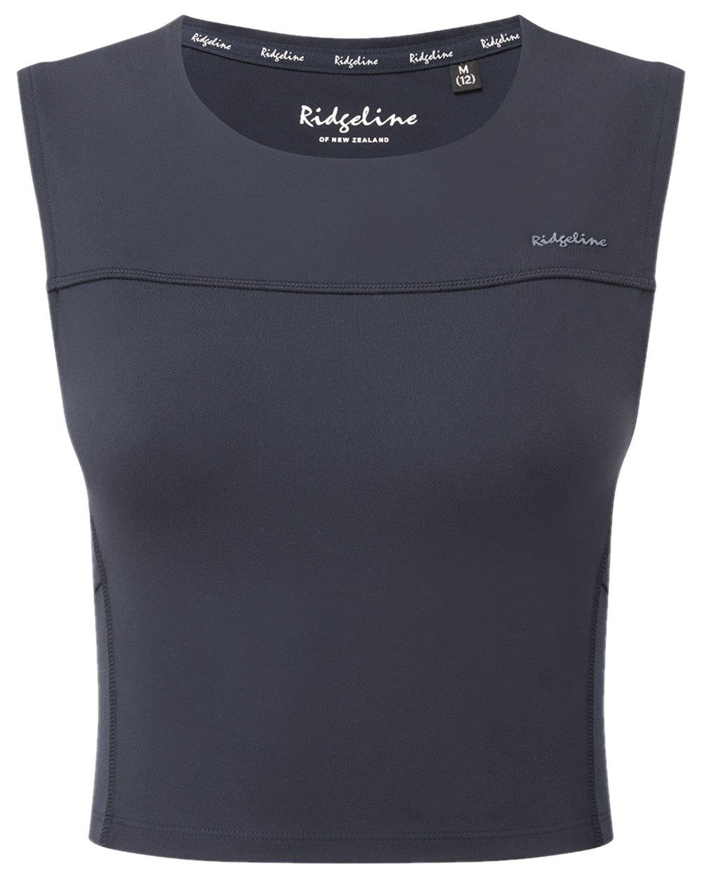 Navy Coloured Ridgeline Womens Infinity Crop Top on white background