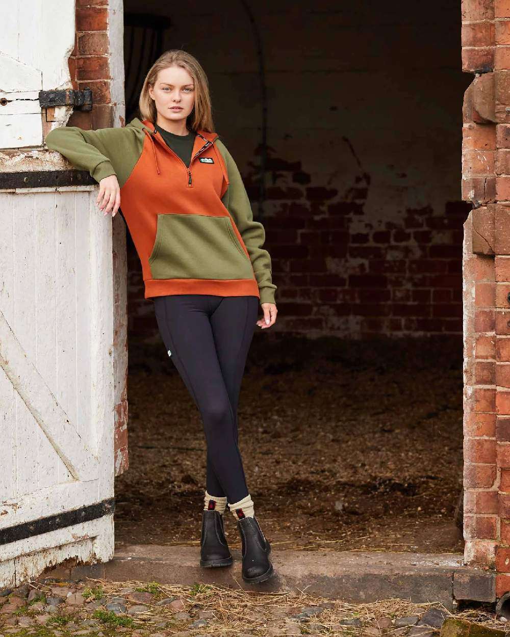 Black coloured Ridgeline Womens Infinity Leggings on stable background