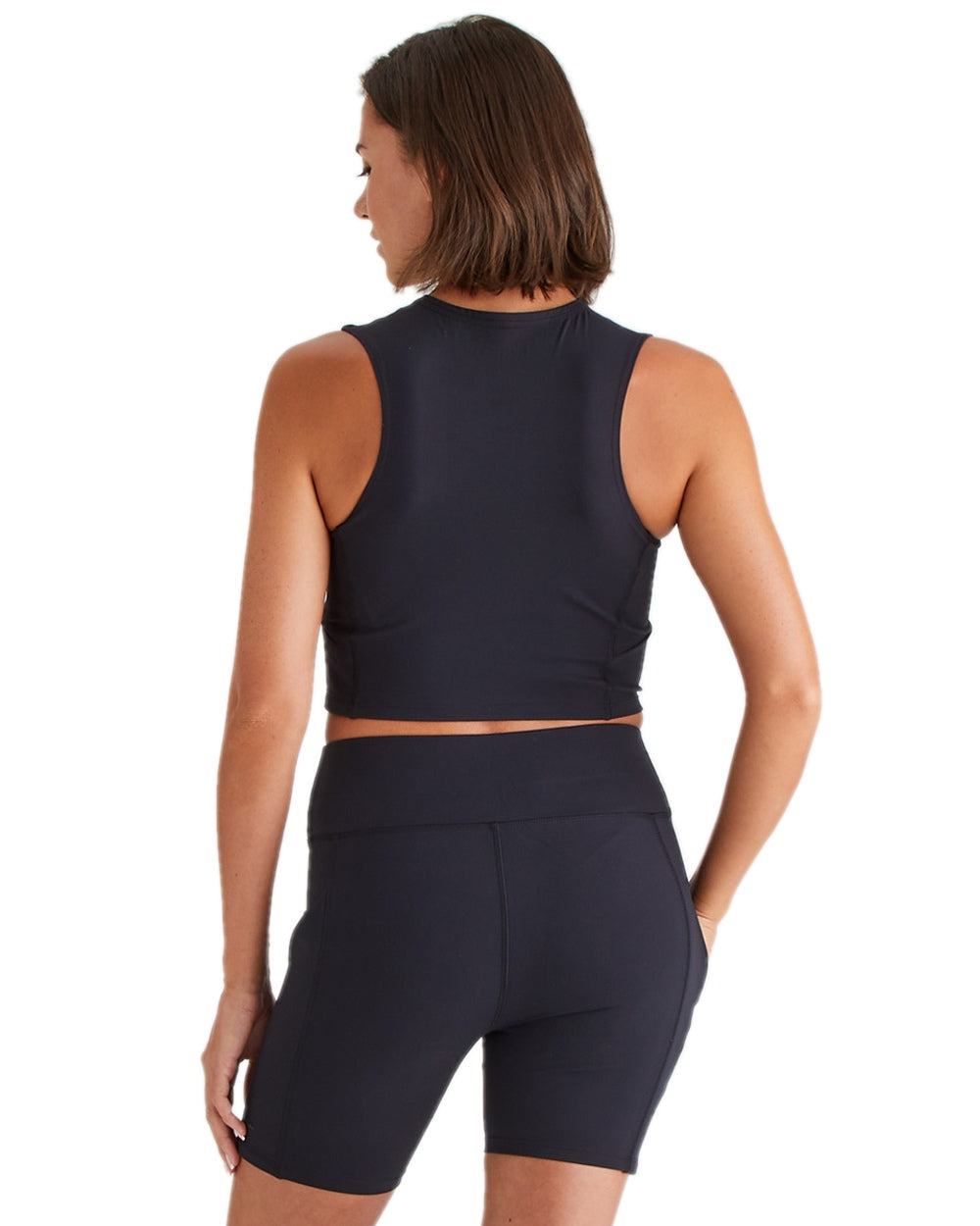 Black Coloured Ridgeline Womens Infinity Shorts on white background