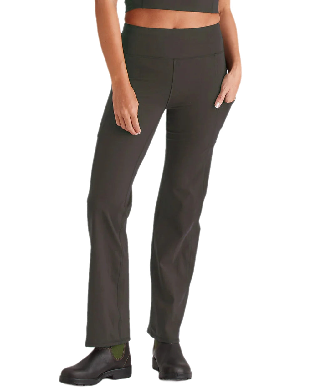 Deep Forest Coloured Ridgeline Womens Infinity Straight Leg Leggings on white background