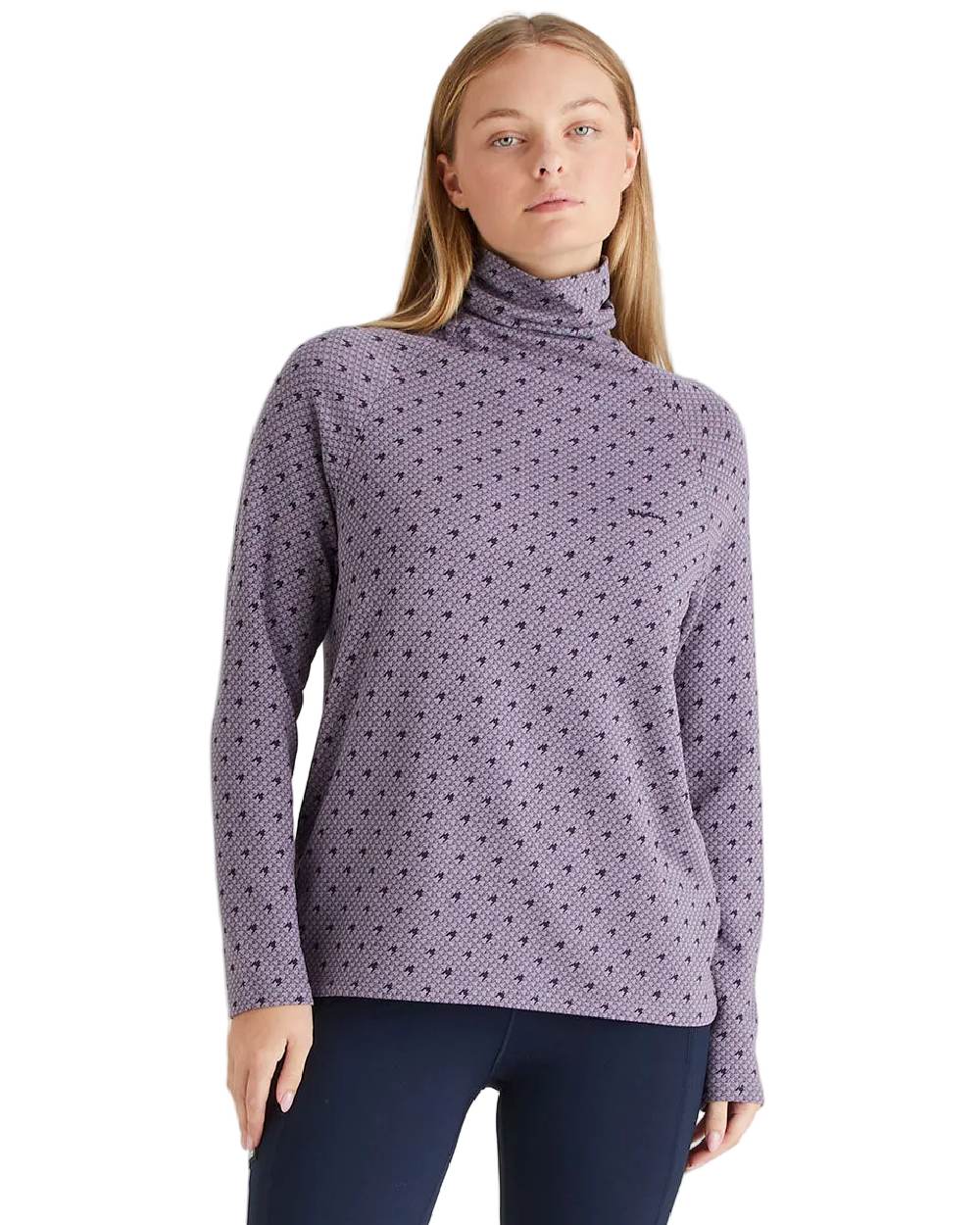 Lilac Print Coloured Ridgeline Womens Kelmarsh Top on white background