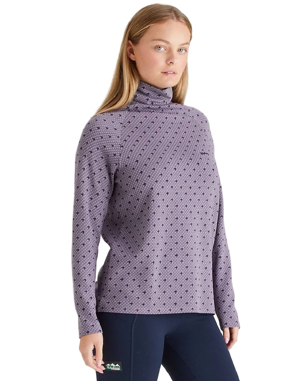 Lilac Print Coloured Ridgeline Womens Kelmarsh Top on white background