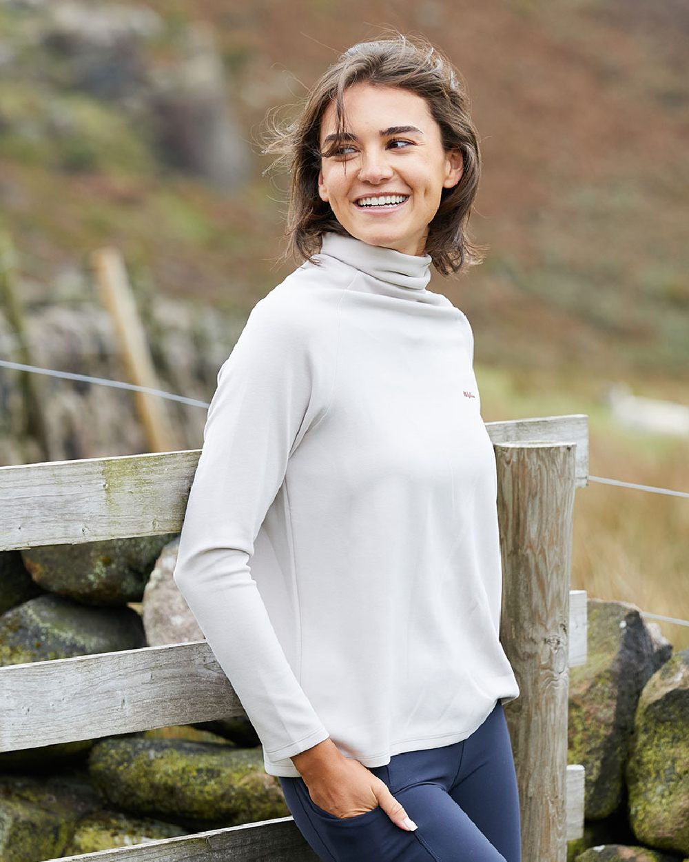 Stone Coloured Ridgeline Womens Kelmarsh Top on outdoor background