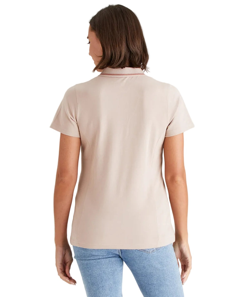 Blush Coloured Ridgeline Womens Kilworth Polo Shirt on white background
