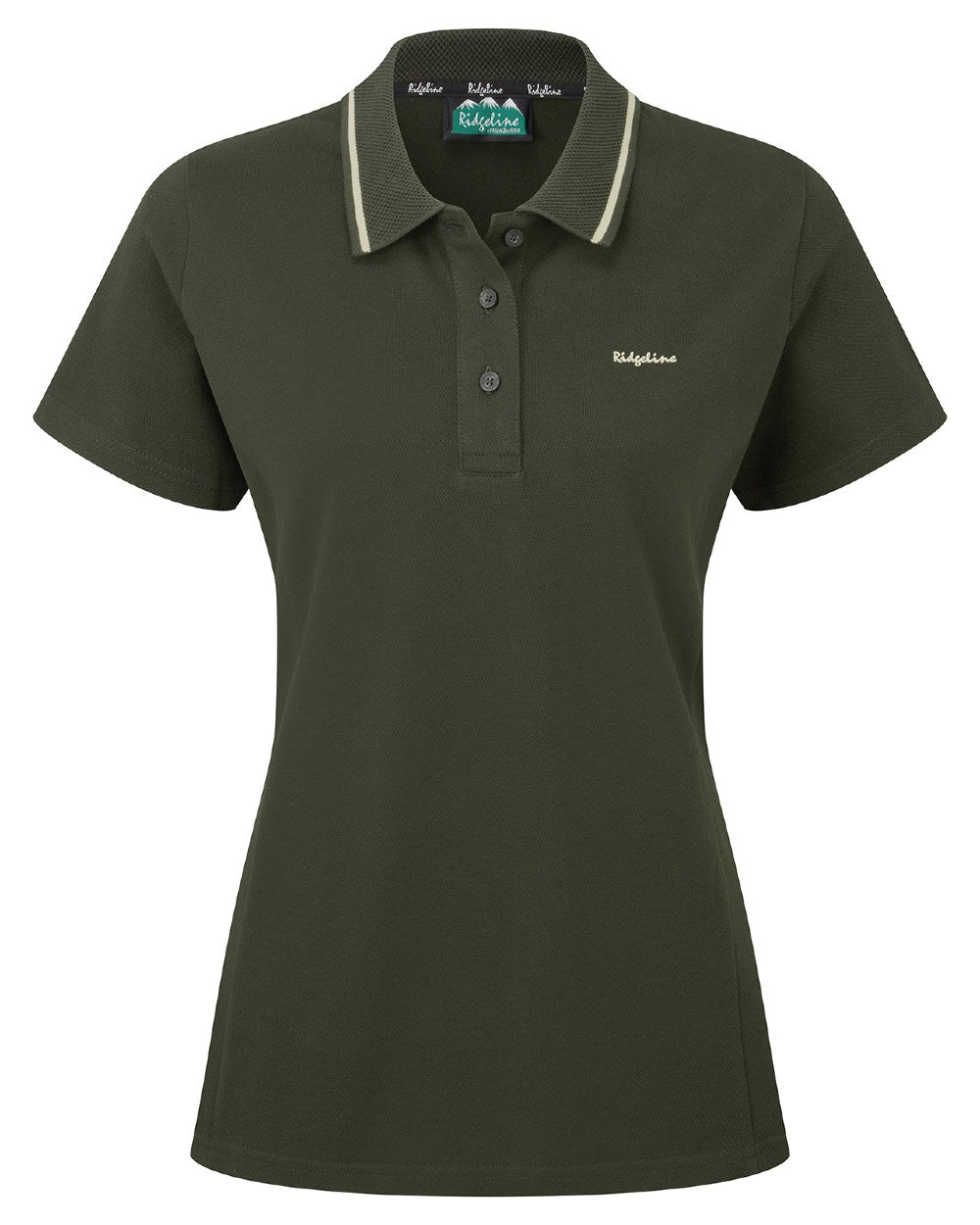 Deep Forest coloured Ridgeline Womens Kilworth Polo Shirt on white background