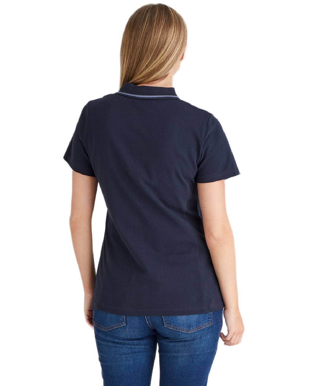 Navy coloured Ridgeline Womens Kilworth Polo Shirt on white background