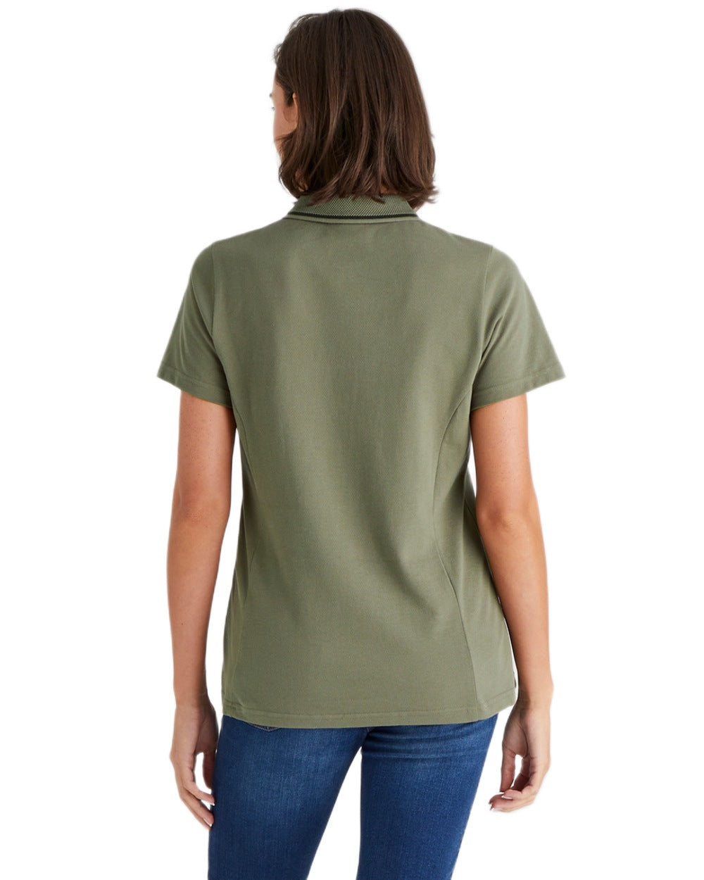 Smokey Olive coloured Ridgeline Womens Kilworth Polo Shirt on white background