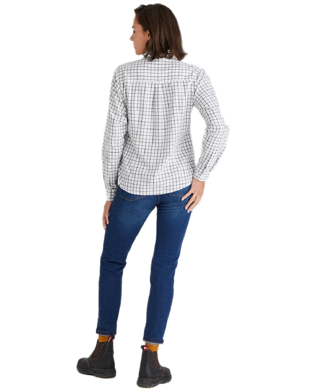 Deep Forest Smokey Olive coloured Ridgeline Womens Sedgebrook Shirt on white background