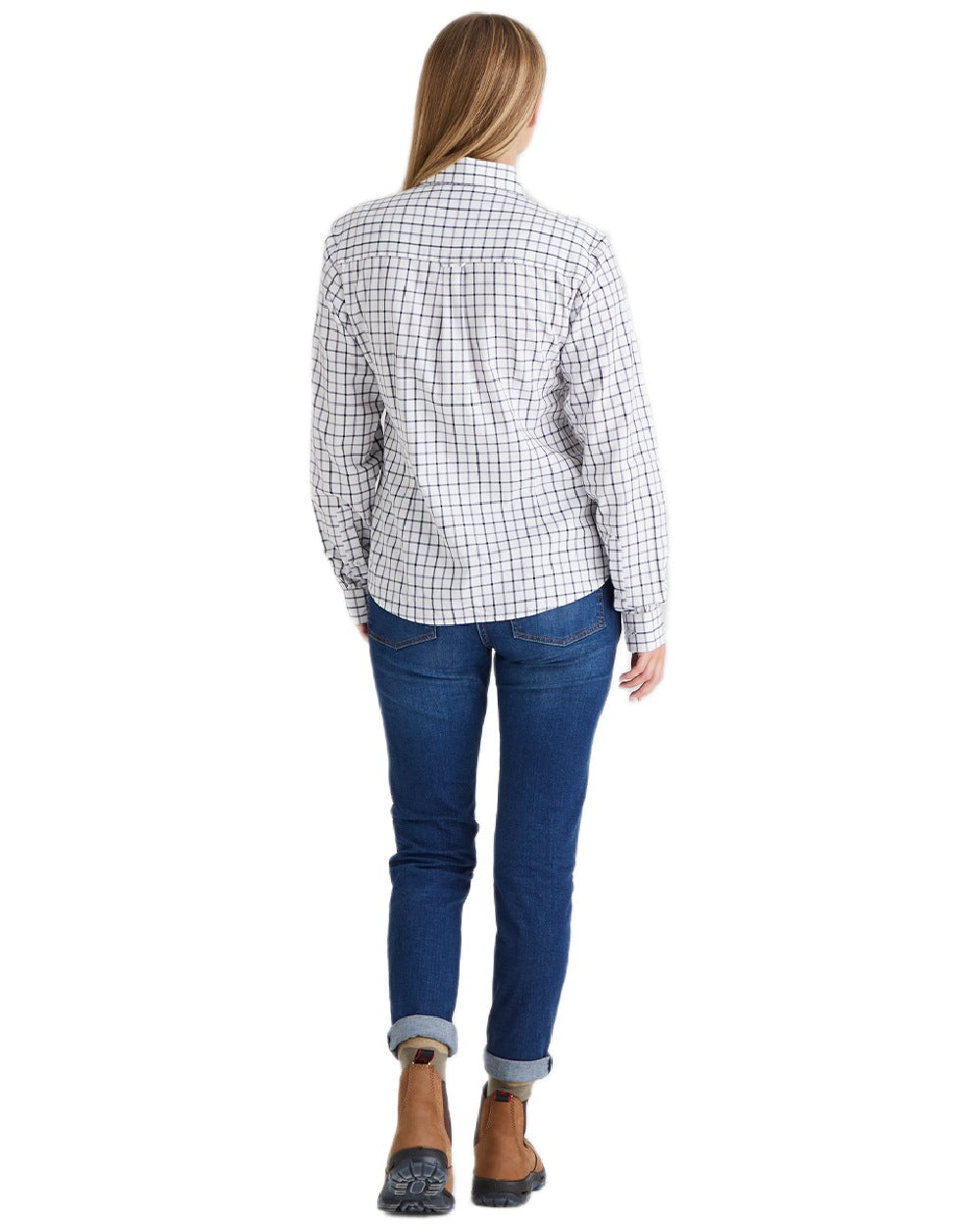 Navy Storm coloured Ridgeline Womens Sedgebrook Shirt on white background