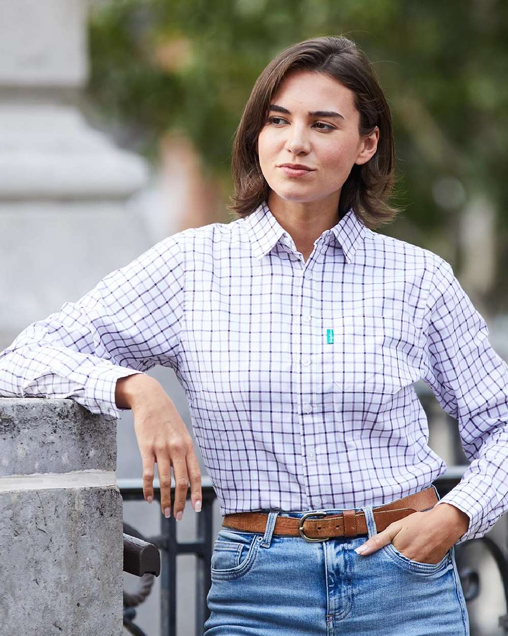 Nightshade Lilac Coloured Ridgeline Womens Sedgebrook Shirt on outdoor background