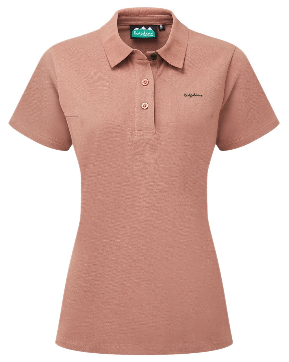 Dusky Pink Coloured Ridgeline Womens Signature Polo Shirt on white background