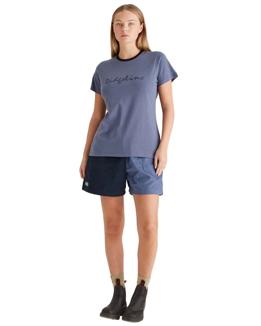Storm Coloured Ridgeline Womens Signature T-Shirt on white background