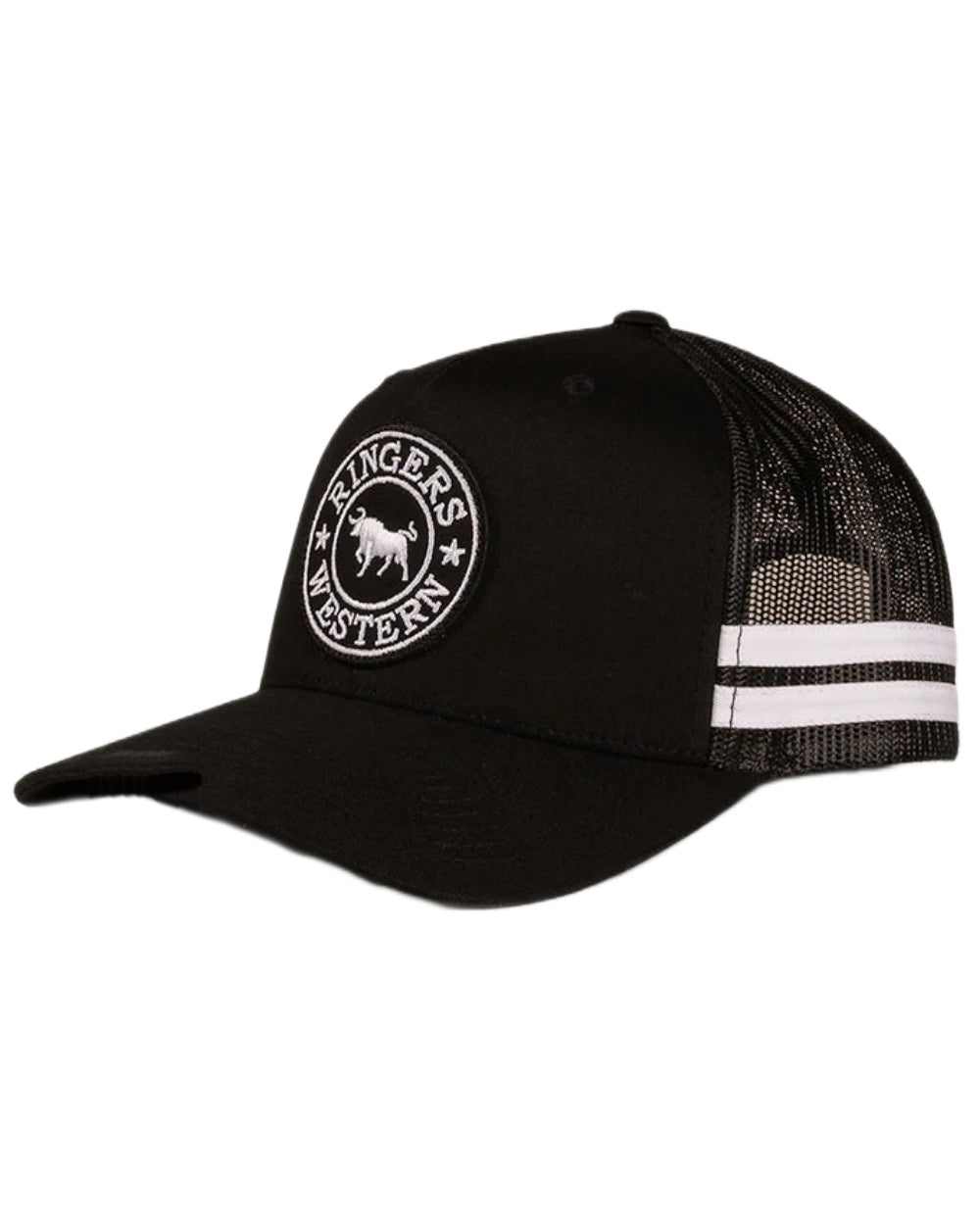 Black coloured Ringers Western McCoy Trucker Cap on white background