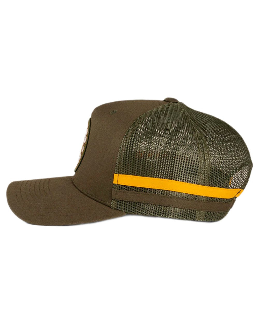 Olive coloured Ringers Western McCoy Trucker Cap on white background