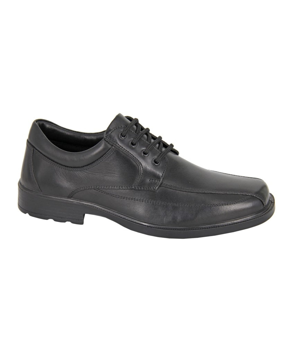 Black coloured Roamers Mens Lace-Up Comfort Casual Shoes on white background