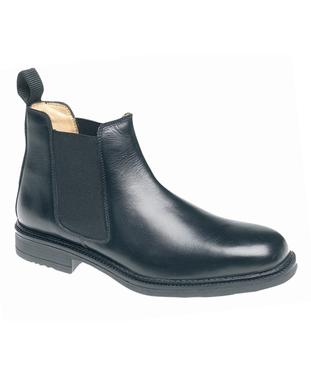 Black coloured Roamers Mens Leather Gusset Boots on white background