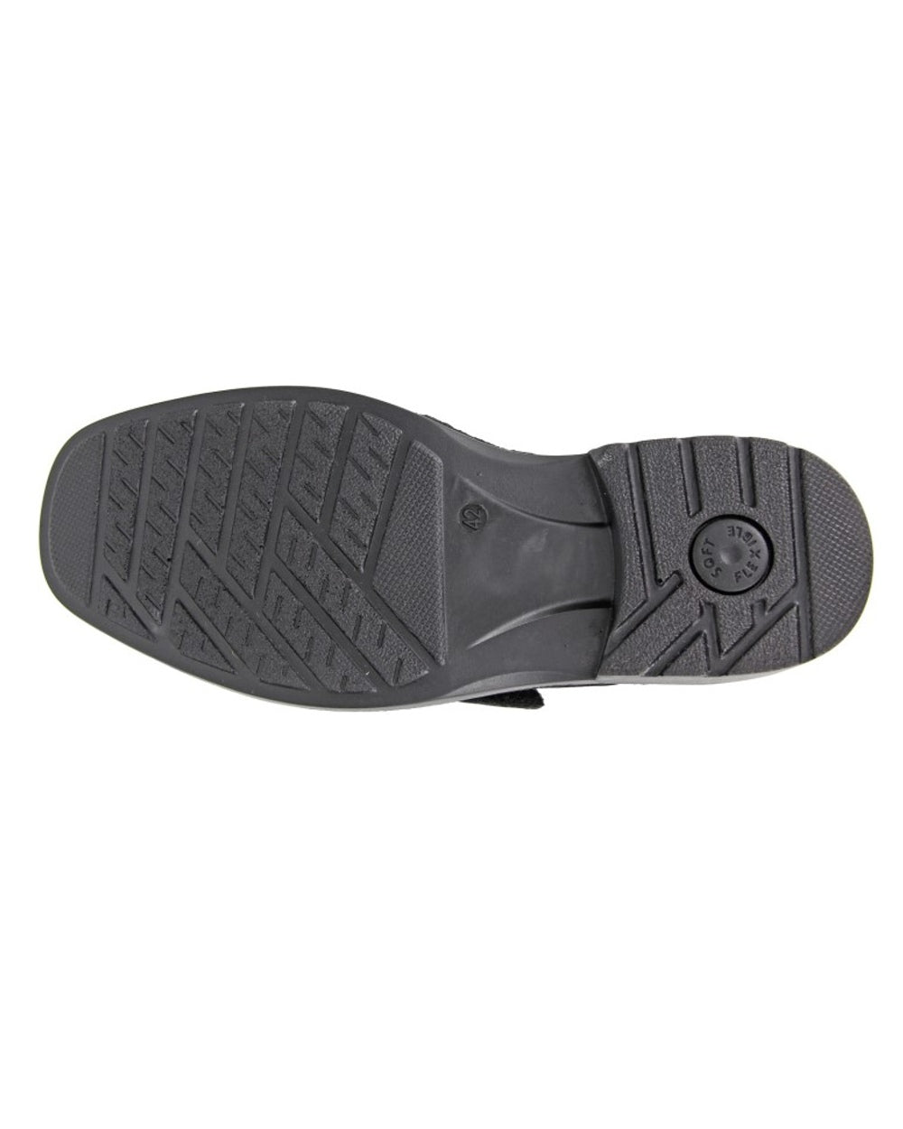 Black coloured Roamers Mens Leather Touch Fastening Comfort Casual Shoes on white background