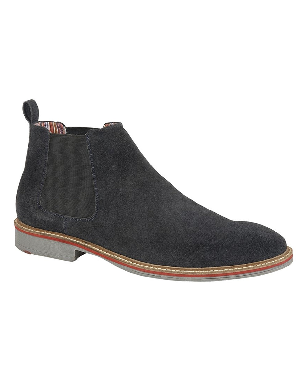 Navy coloured Roamers Mens Suede Gusset Boots on white background