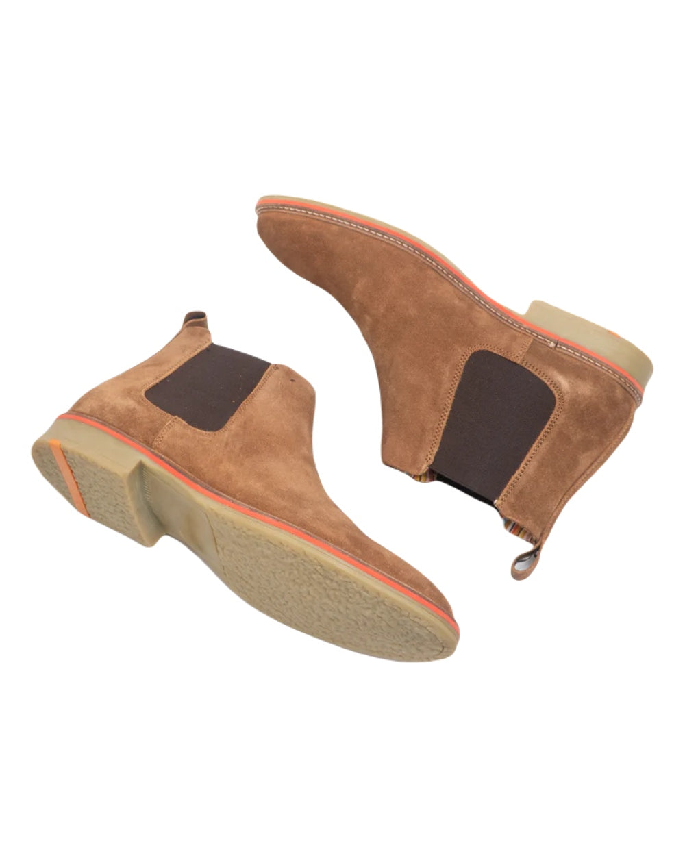 Tan coloured Roamers Mens Suede Gusset Boots on white background