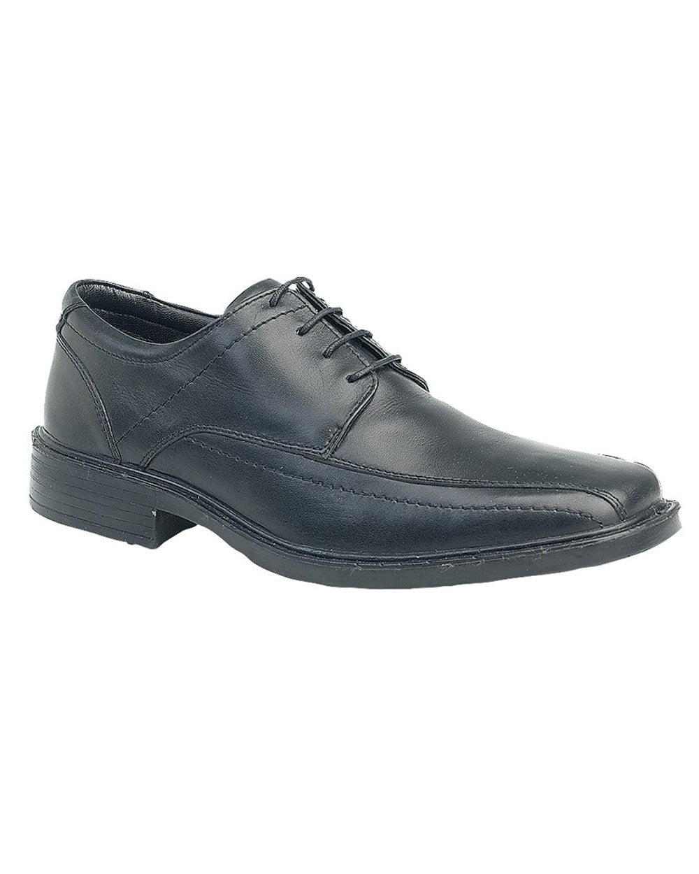 Black coloured Mens Tramline Panel Tie Shoes on white background