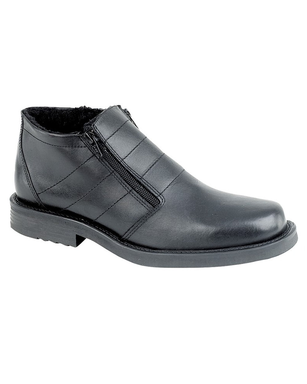 Black coloured Roamers Mens Twin Zip Thermal Lined Boots on white background