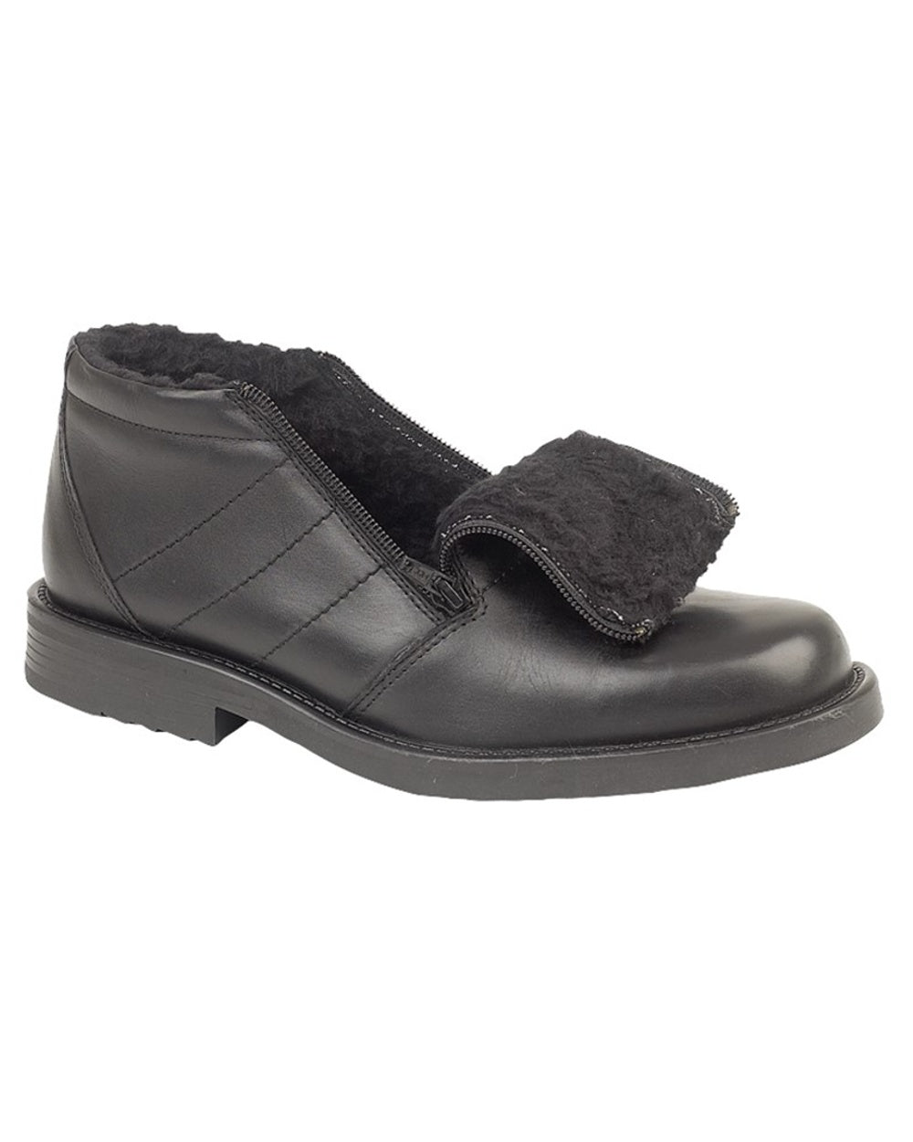 Black coloured Roamers Mens Twin Zip Thermal Lined Boots on white background