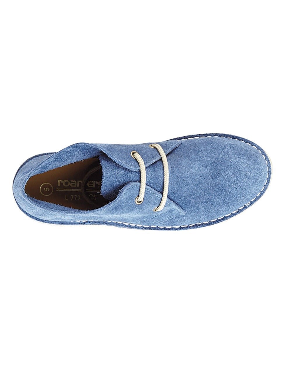 Denim Blue coloured Womens Eye Desert Real Suede Boots on white background