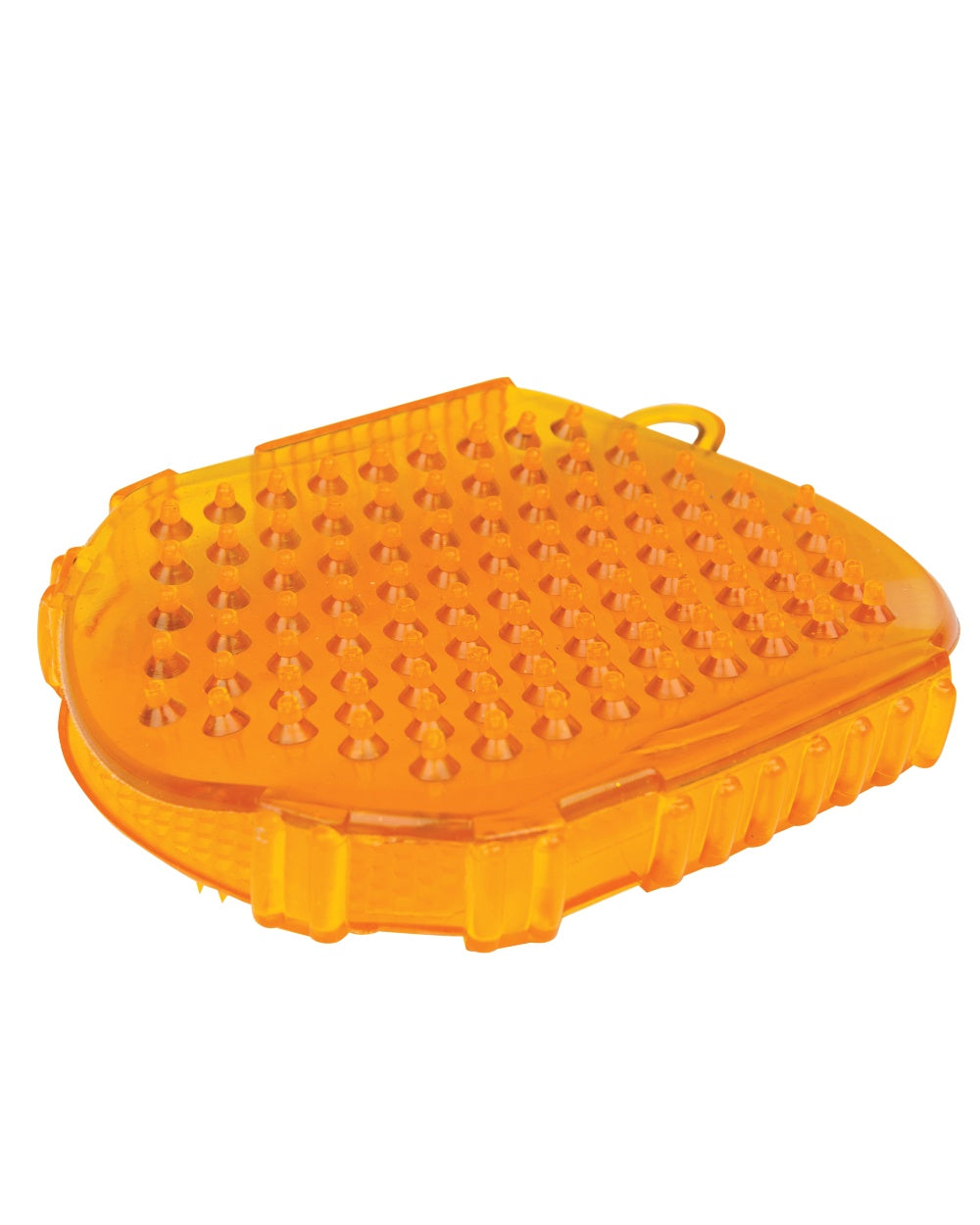 Orange coloured Roma Brights Massage Gloves on white background