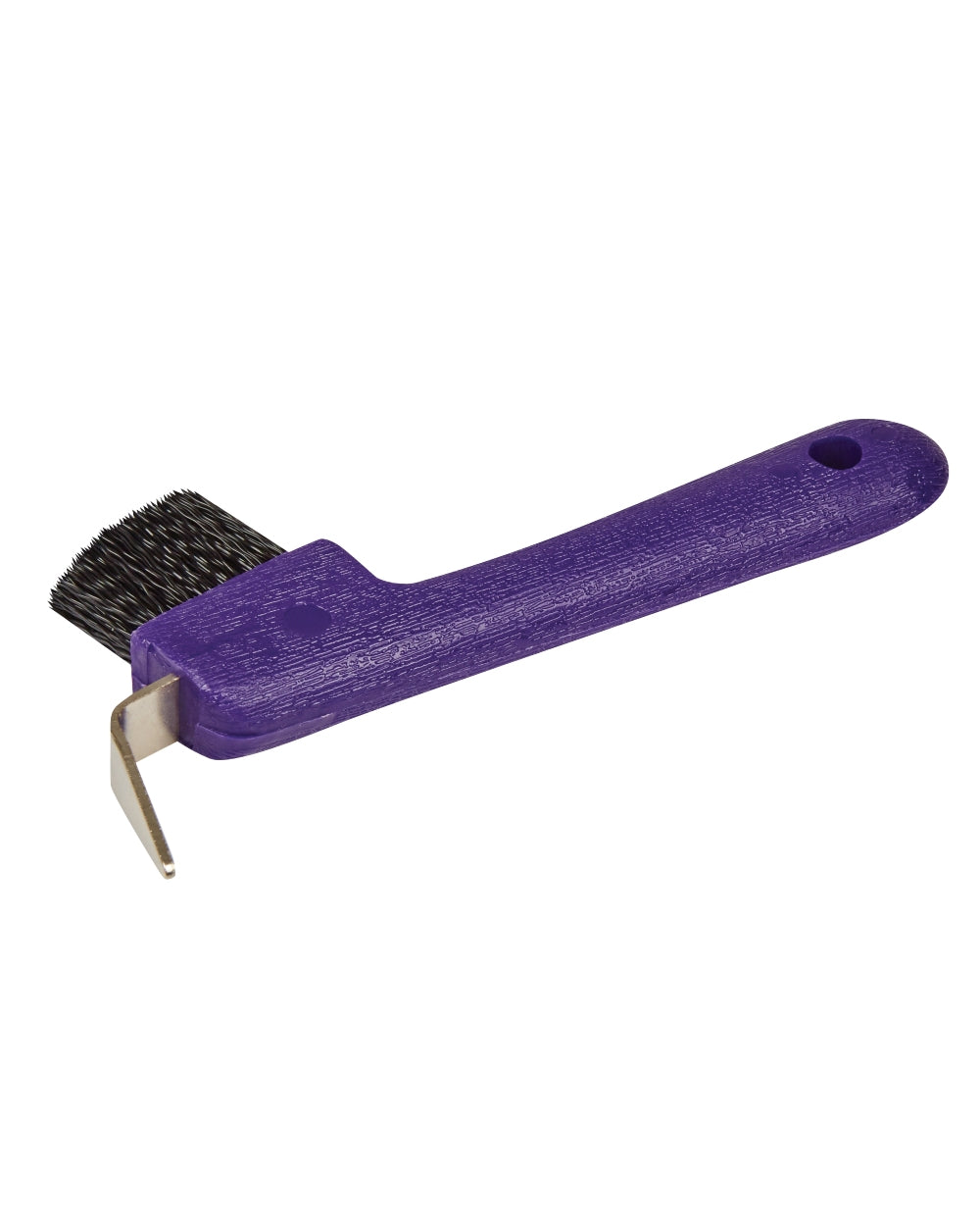 Purple coloured Roma Deluxe Hoof Pick With Brush on white background