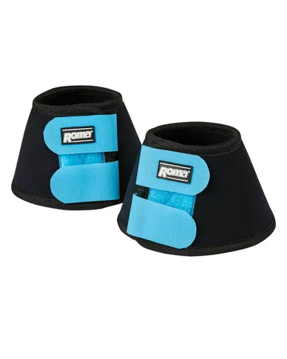 Black Blue coloured Roma Neoprene Bell Boots II on white background