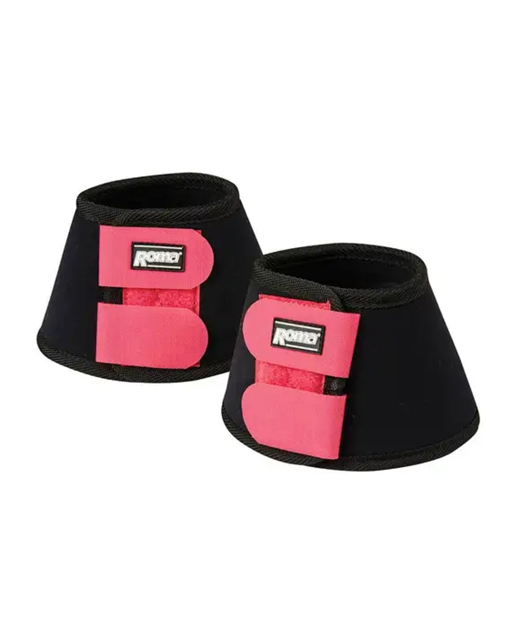Black Pink coloured Roma Neoprene Bell Boots II on white background