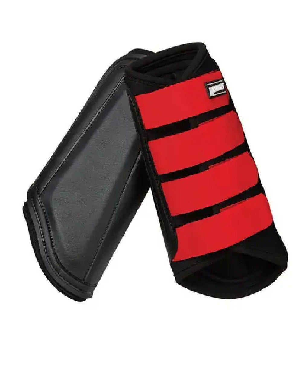 Black Bright Red coloured Roma Neoprene Brushing Boots on white background