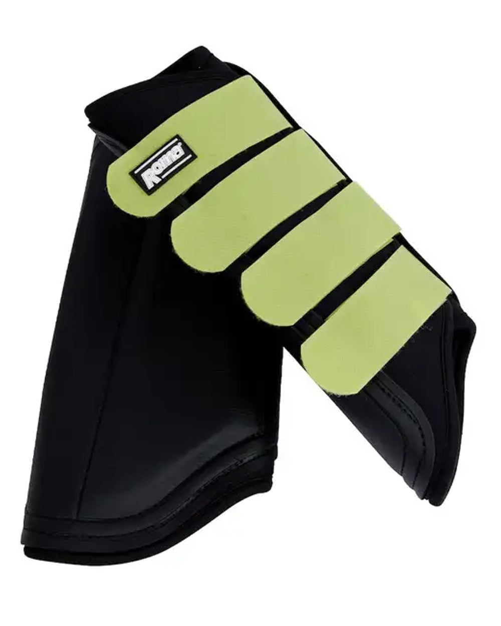 Black Green coloured Roma Neoprene Brushing Boots on white background
