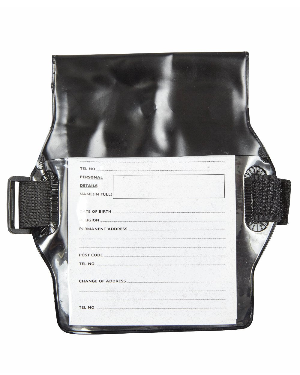 Black coloured Roma Plastic Medical Arm Band on white background