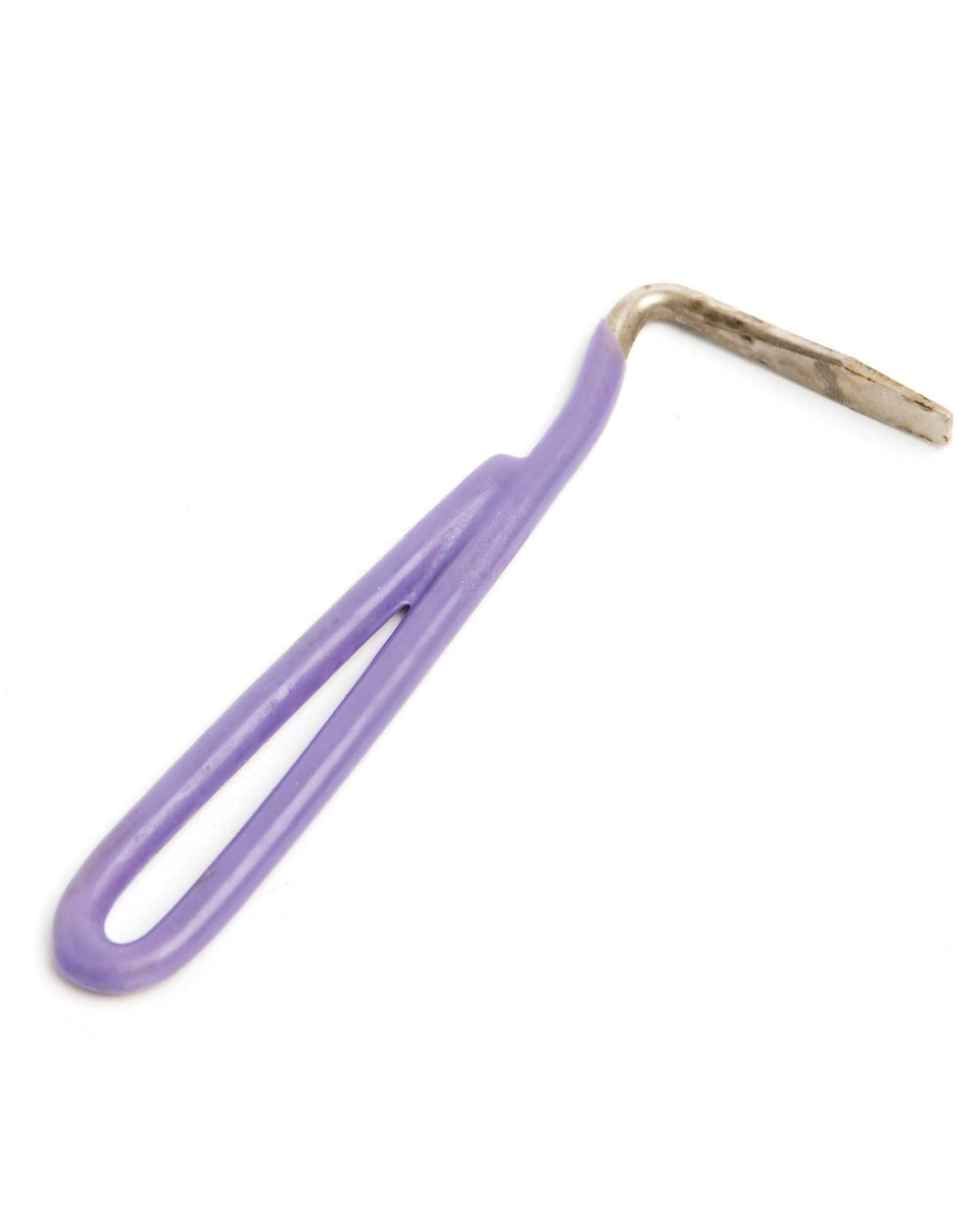 Purple coloured Roma Vinyl Handle Hoof Pick on white background