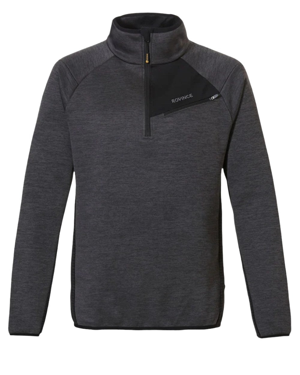Grey Coloured Rovince Mens Ergoline Pullover Half Zip Fleece Jacket On A White Background