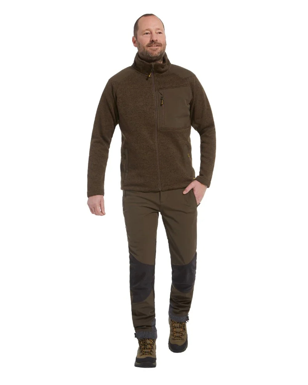 Green coloured Rovince Mens Coarse Fleece Jacket on white background