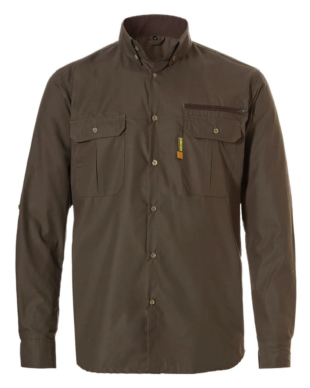 Olive green coloured Rovince Mens Ergoline Shirt on white background