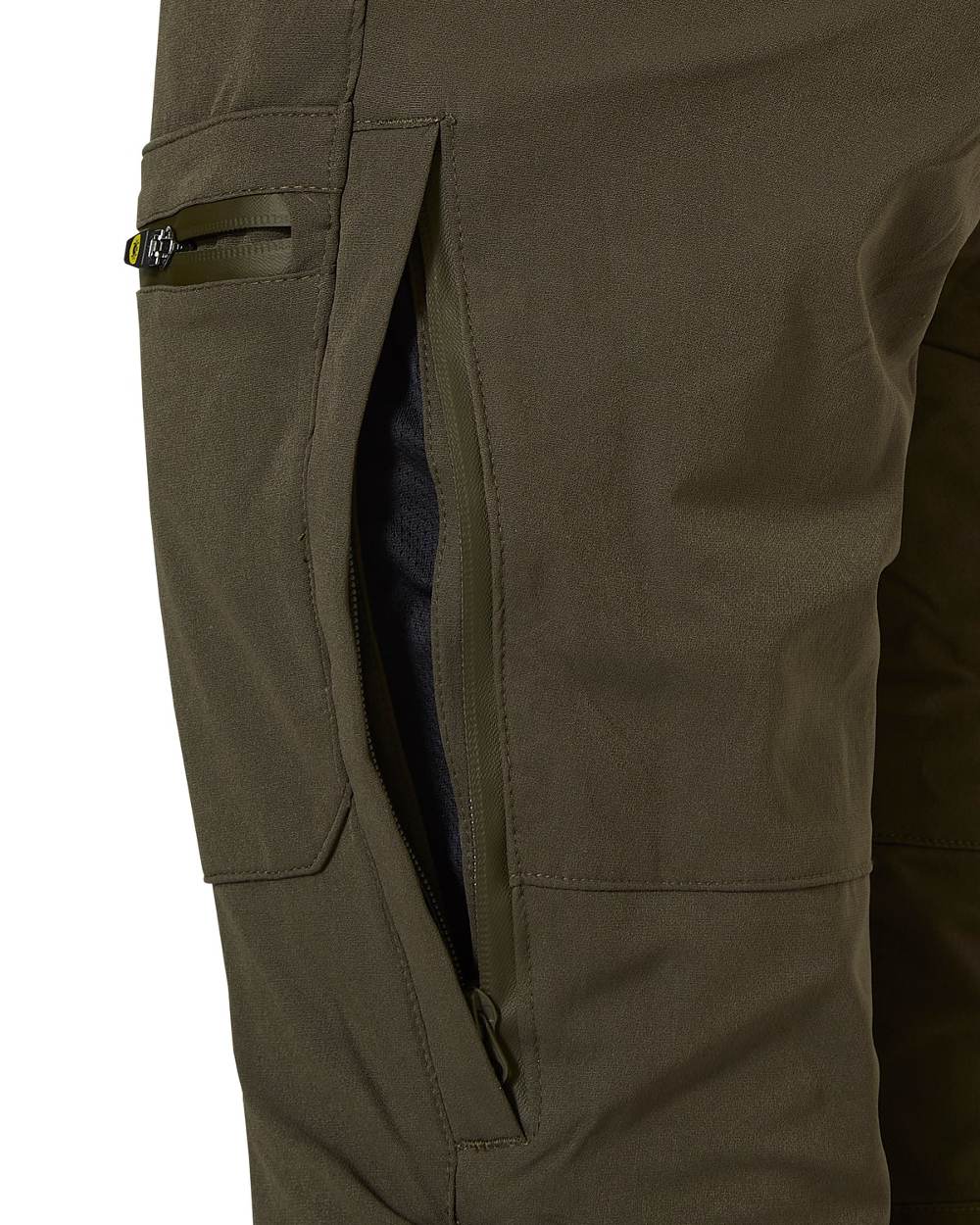 Olive coloured Rovince Womens Scotland Trousers on white background
