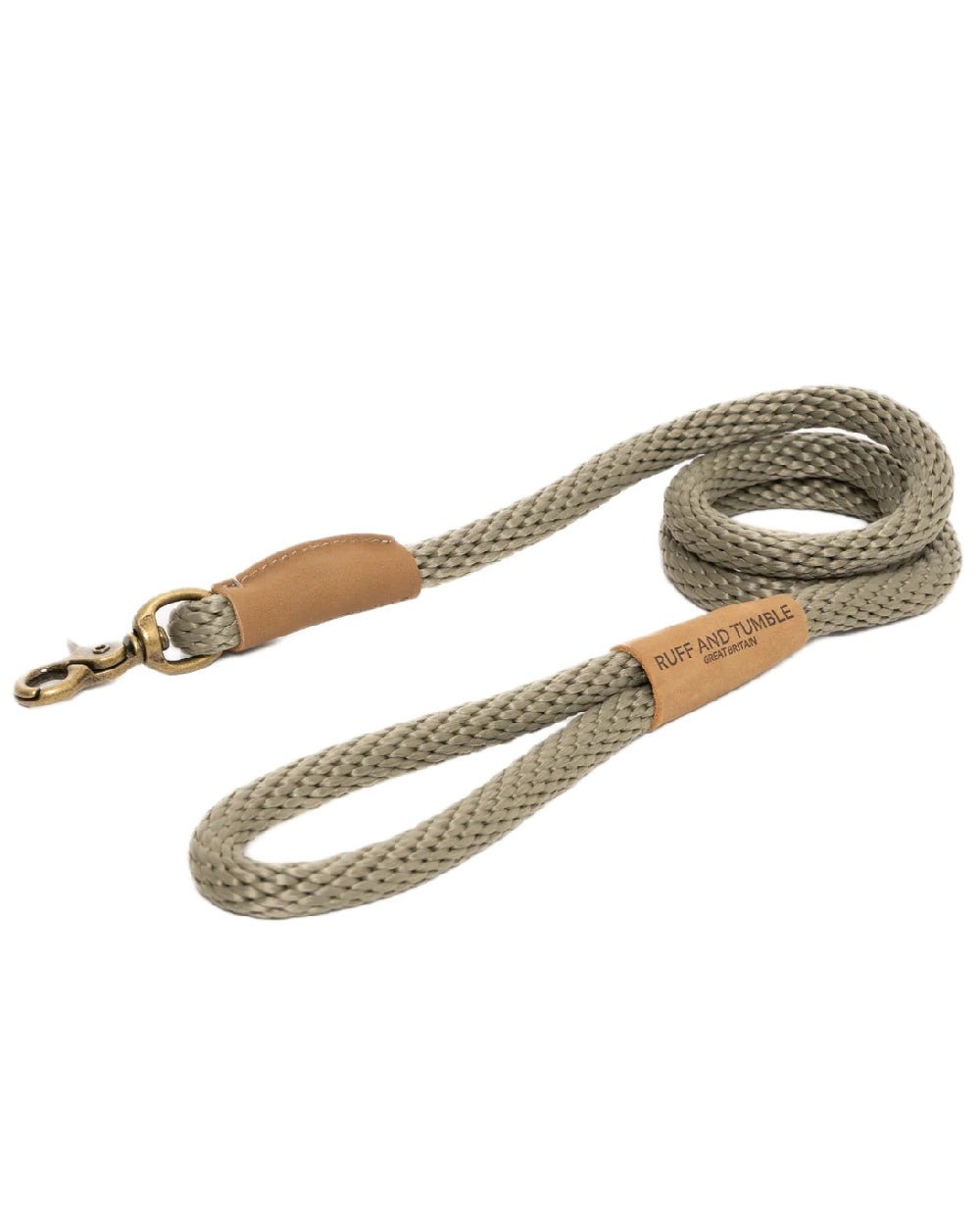 Moss Coloured Ruff & Tumble Dog Clip Leads on white background