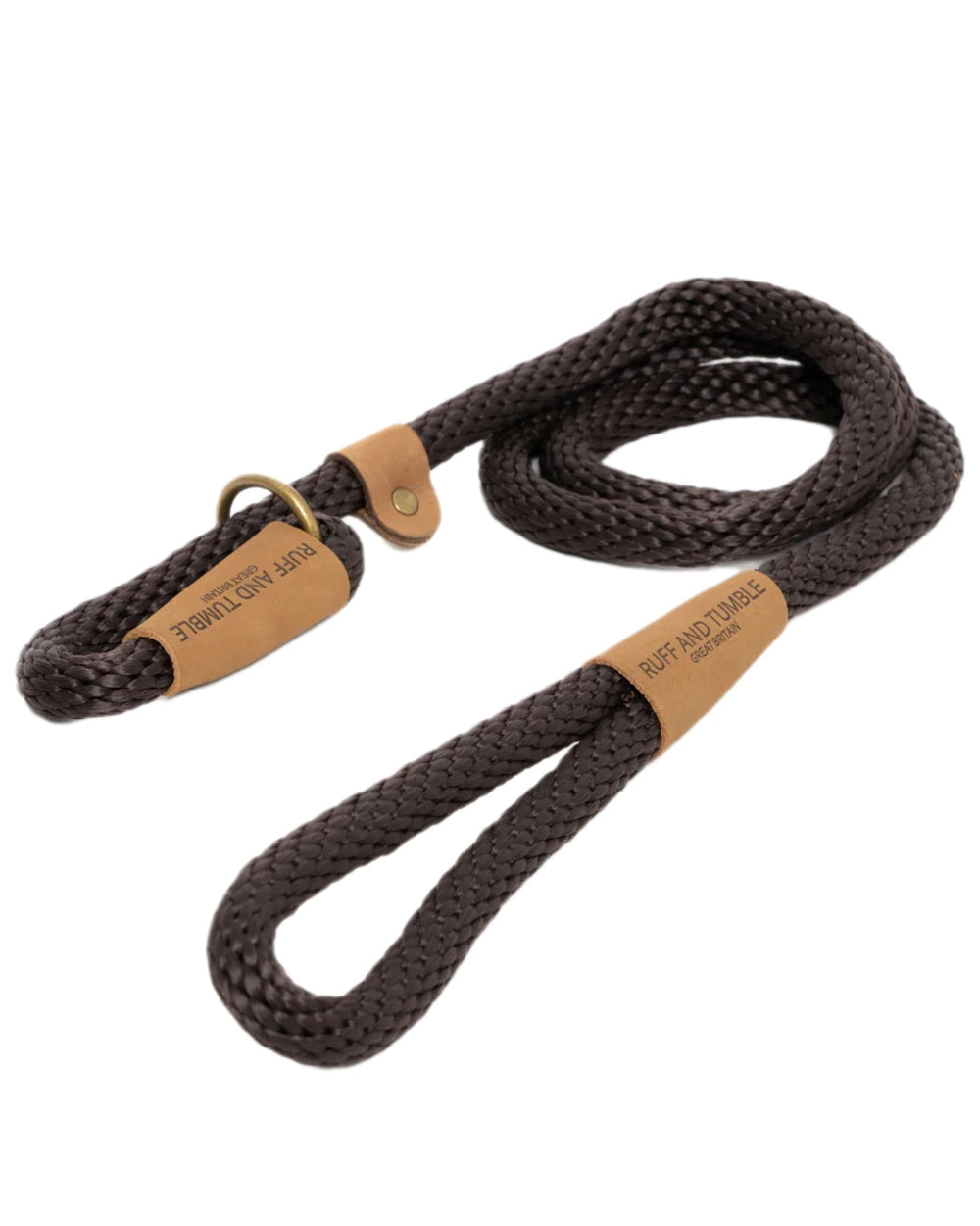 Mud Coloured Ruff & Tumble Slip Dog Leads on white background