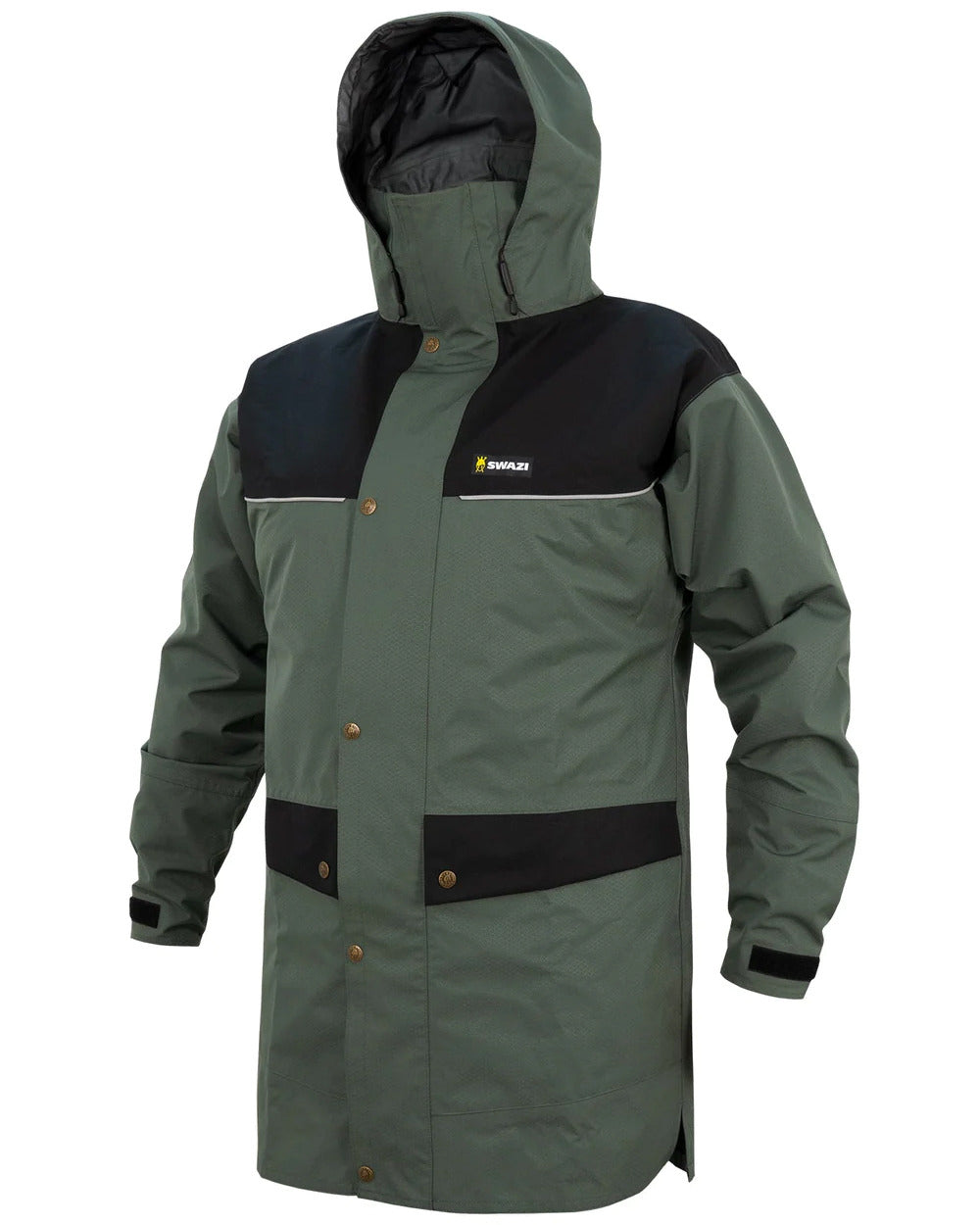 Sage/Black Coloured Swazi Torrent Jacket On A White Background
