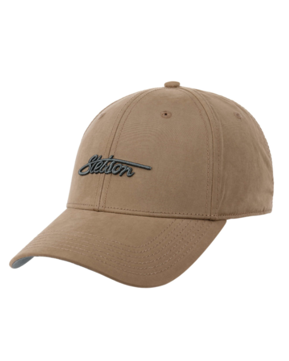 Sand Coloured Stetson Waxed Cotton Baseball Cap On A White Background