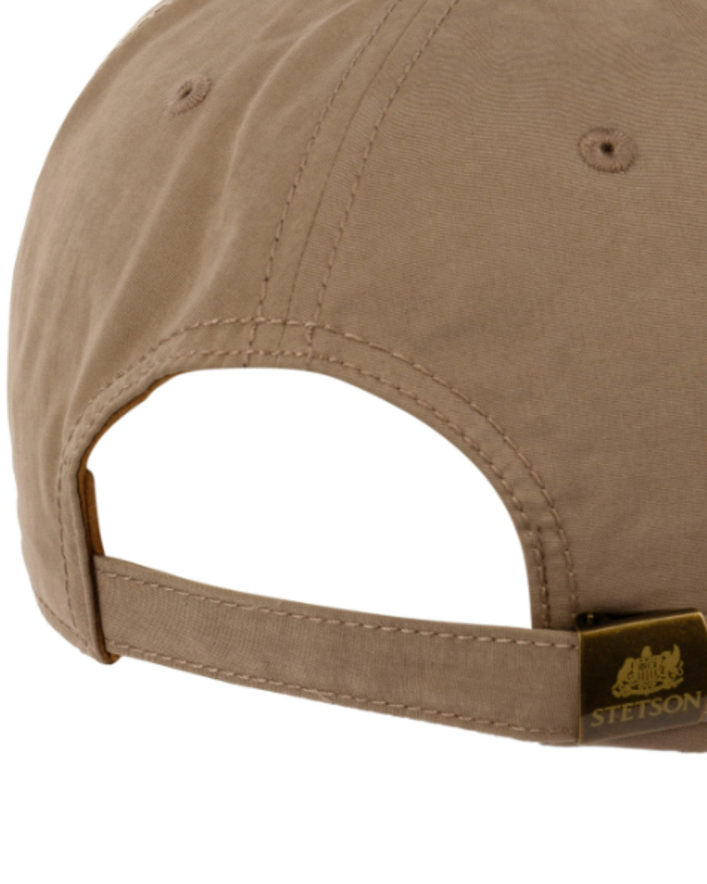 Sand Coloured Stetson Waxed Cotton Baseball Cap On A White Background