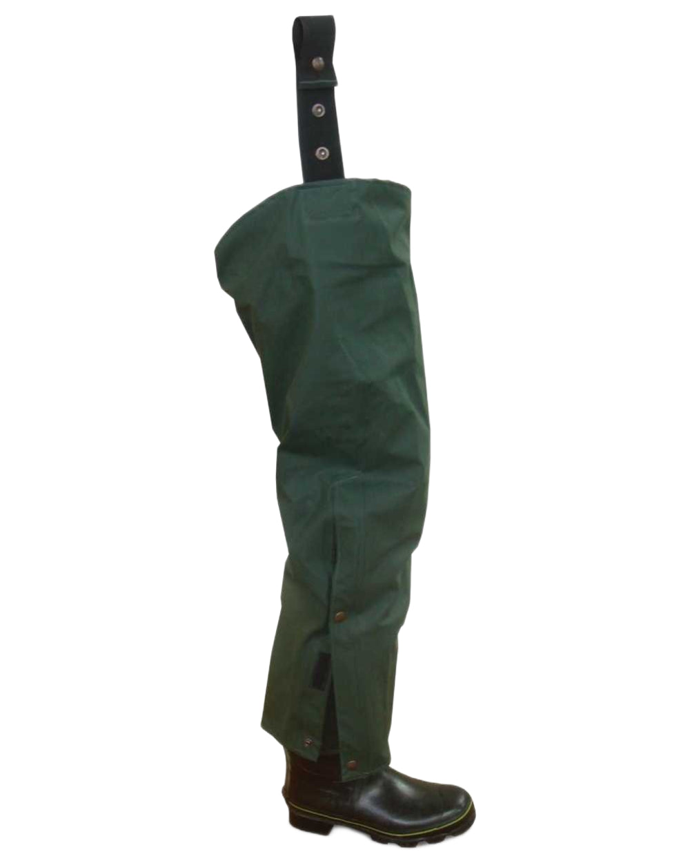 Olive Green coloured Seal Flex Chaps on white background