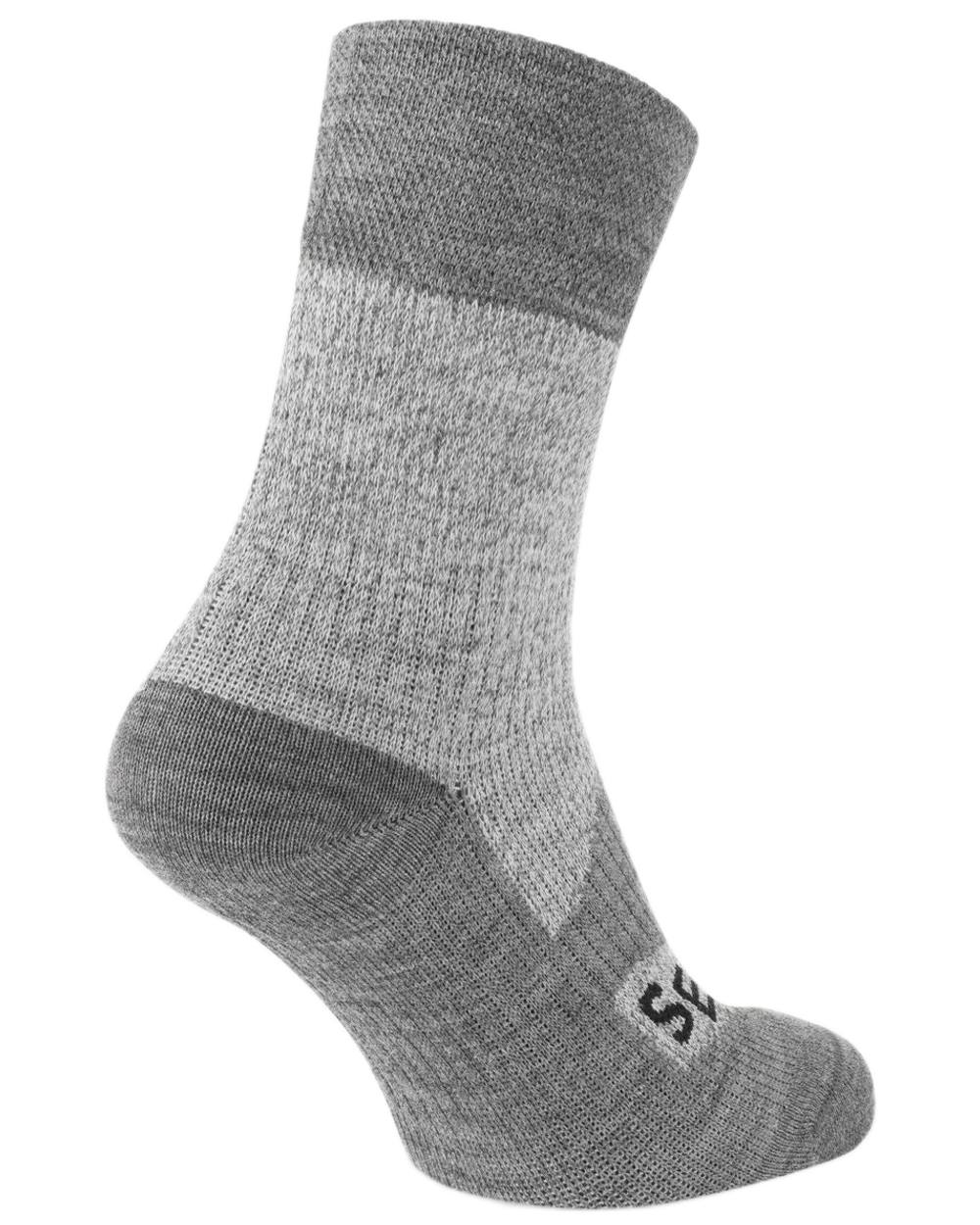 Grey coloured Sealskinz Bircham Waterproof All Weather Ankle Length Socks on white background