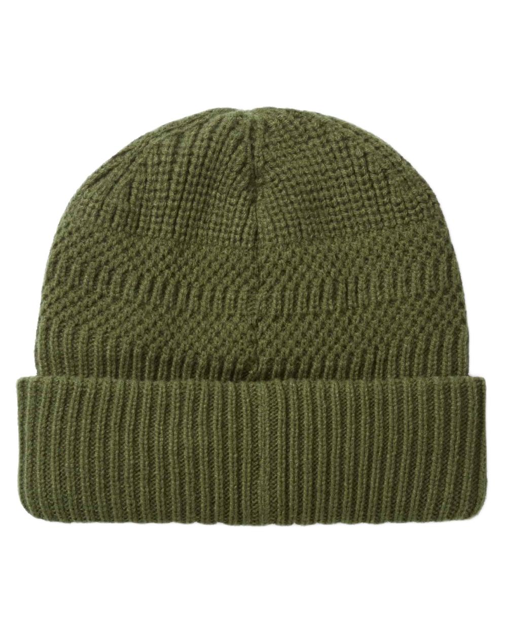 Olive coloured Sealskinz Gressenhall Waterproof Roll Cuff Beanie on white background