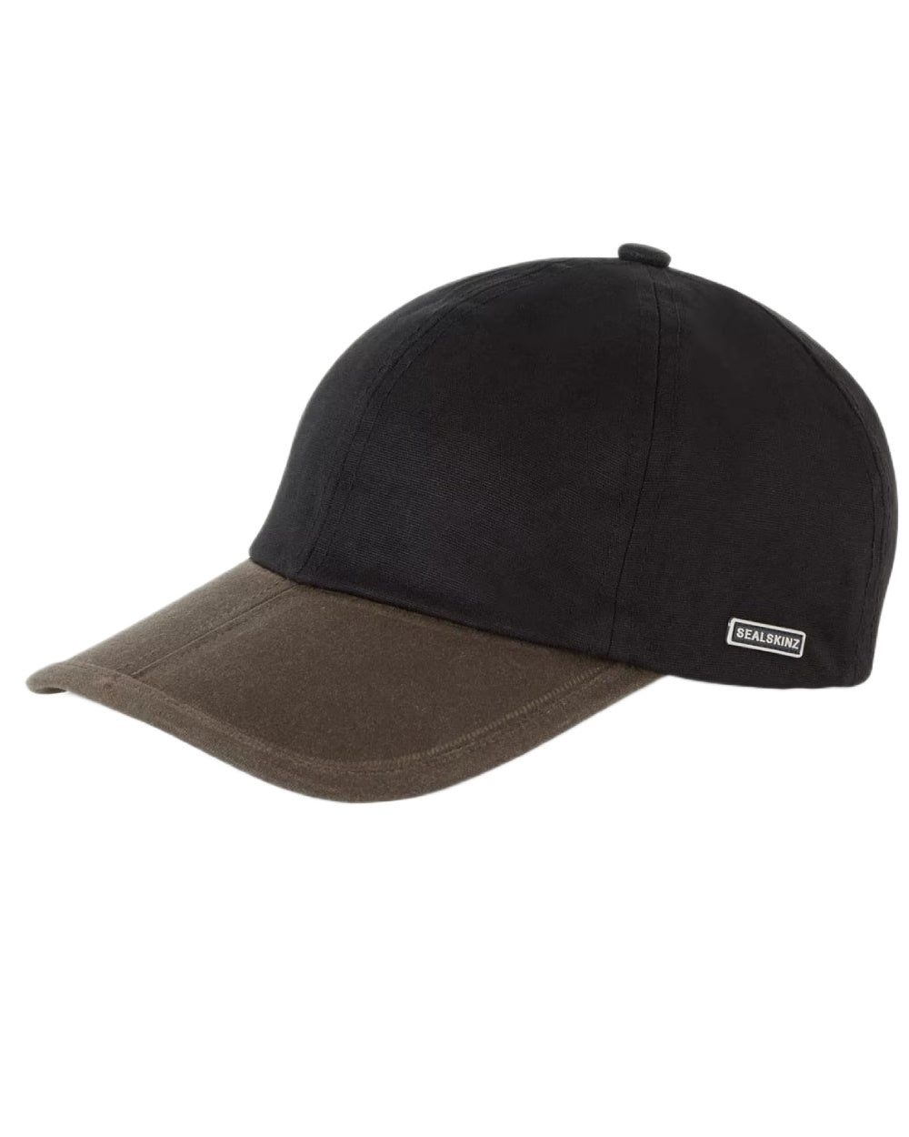 Black coloured Sealskinz Marham Waterproof Oiled Canvas Cap on white background